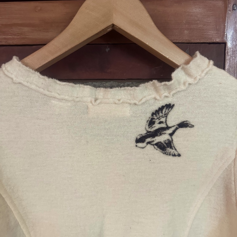 Anthropologie sleeping on snow Peplum Cardigan Cream With Pockets Size Large - Picture 5 of 7